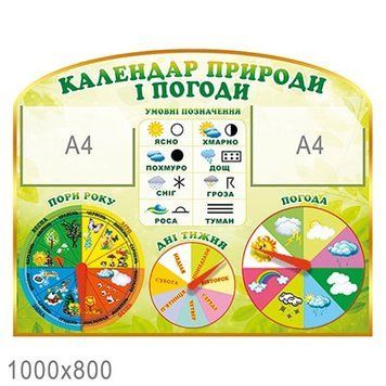 Стенд "Календарь природы и погоды" для НУШ 50827 фото с примером дизайна