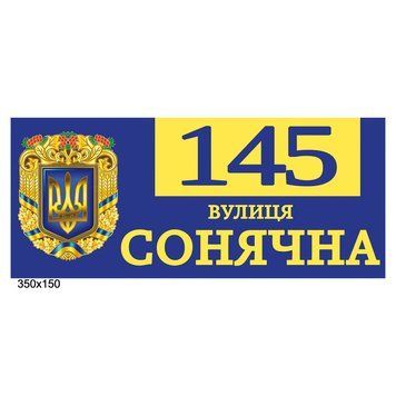 Адресная табличка синяя 200024 фото с примером дизайна