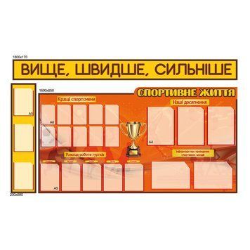 Стенд Спортивне життя 200087 фото з прикладом дизайну