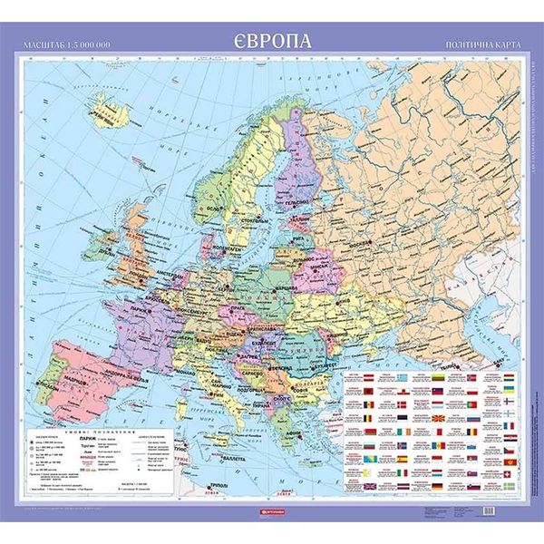 Політична карта. Європа. 108х118см 1254373 фото