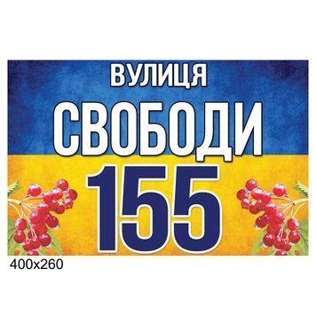Синя адресна табличка патріотична 43081 фото з прикладом дизайну