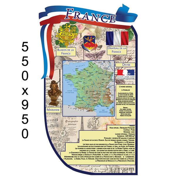 Стенд з картою і символікою Франції 44437 фото