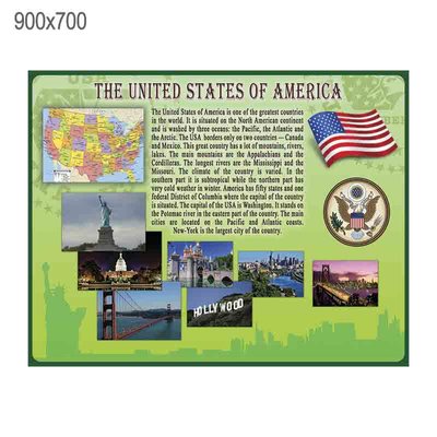 Стенд "США" зелений 43486 фото