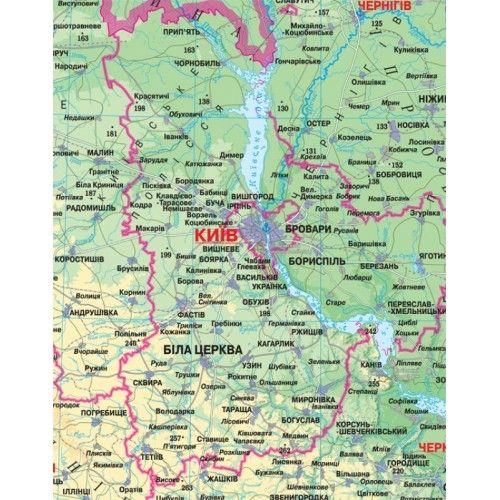 Физическая карта Украины 145х100 50149 фото