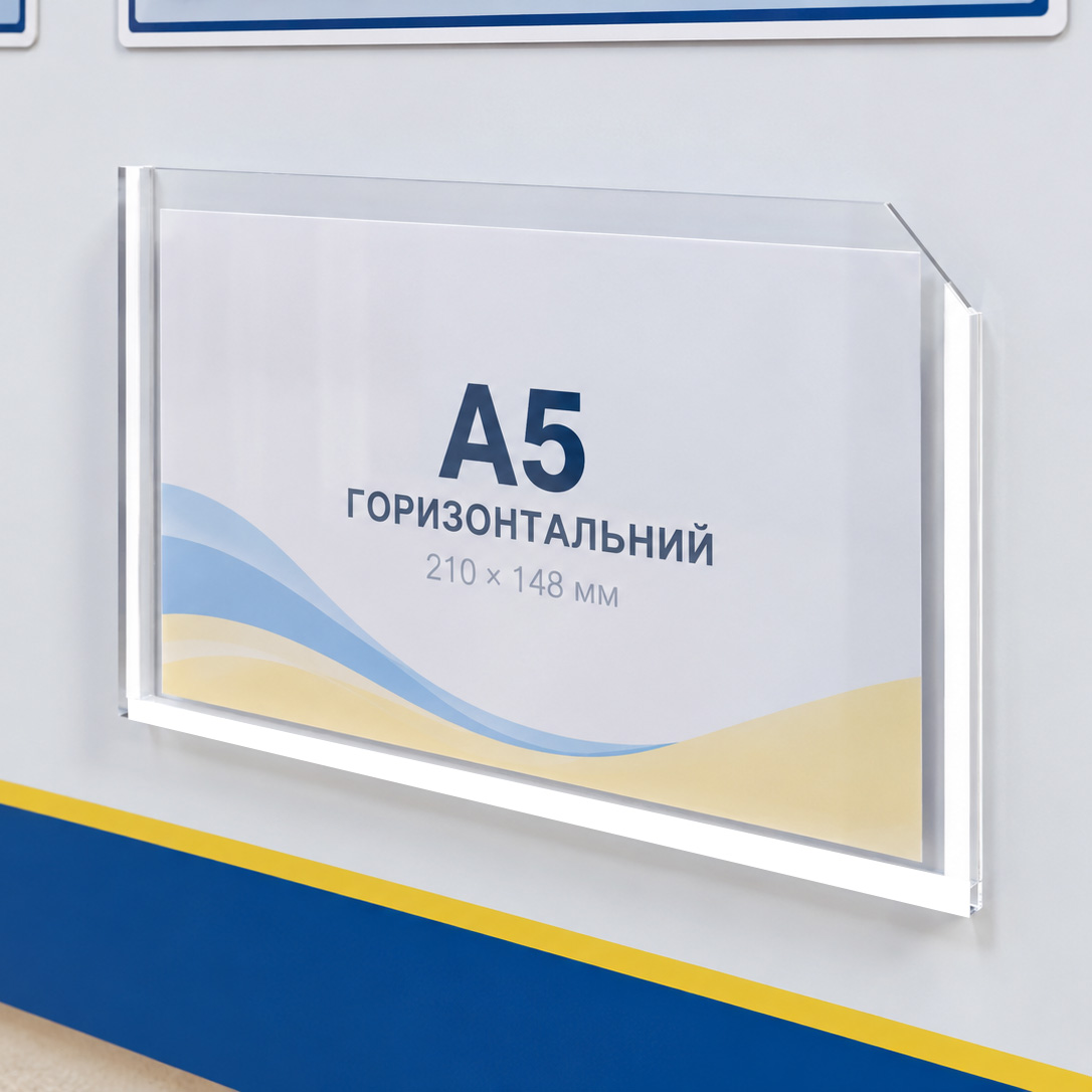 Кишеня пластикова А6 горизонтальна для інформаційного стенда фото2