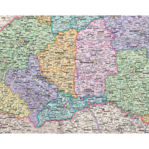 Административная карта Украины 150х105 на планках фото 69921