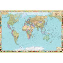 Моя перша карта світу 100х70 см на планках фото 69878