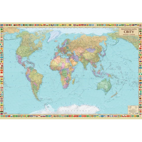 Политическая карта мира 158х108 на планках фото 69877